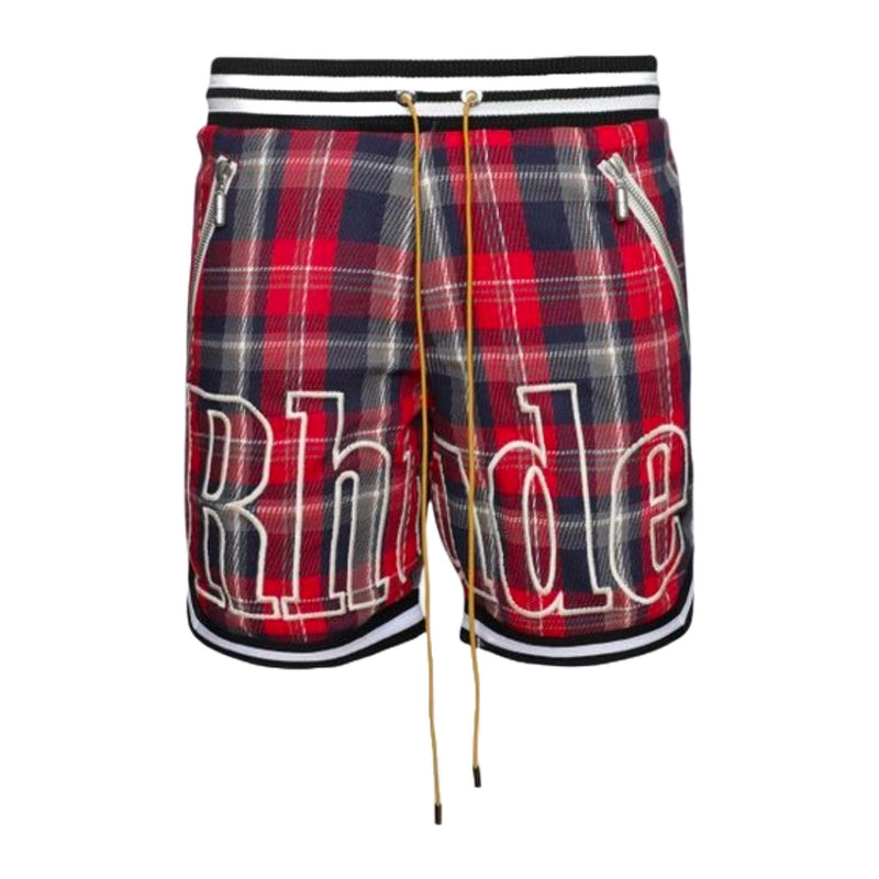 RHUDE FLANNEL COURT LOGO SHORT MULTI