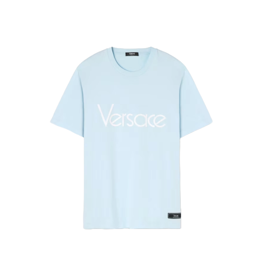 VERSACE 1978 RE-EDITION LOGO T-SHIRT LIGHT BLUE