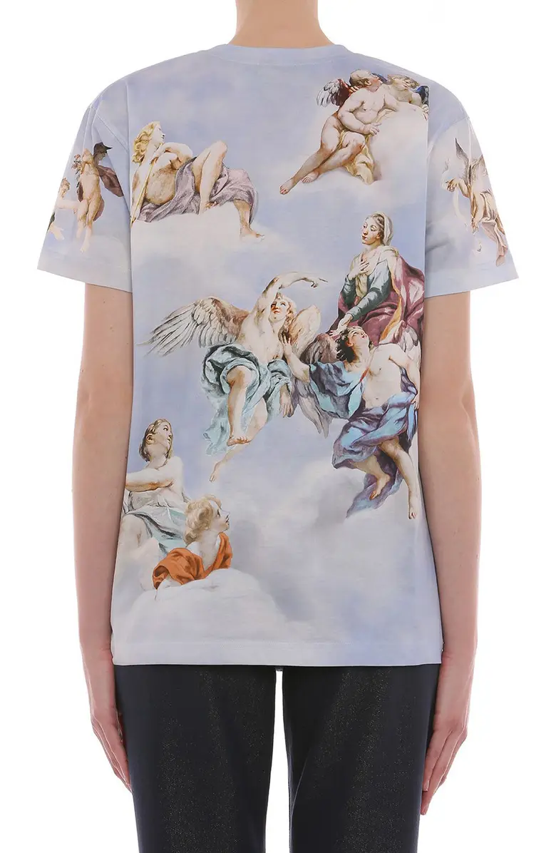 MOSCHINO WOMENS FRESCO PRINT TSHIRT