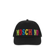 MOSCHINO COUTURE MULTICOLOR LOGO BLACK CAP
