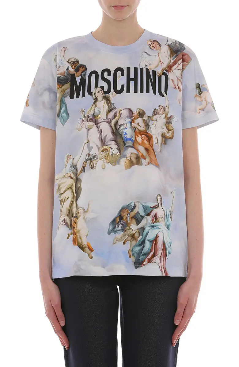 MOSCHINO WOMENS FRESCO PRINT TSHIRT