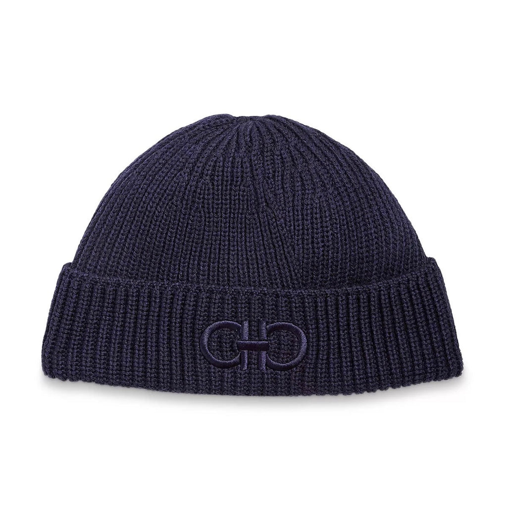 SALVATORE FERRAGAMO WOOL BEANIE- NAVY – Enzo Clothing Store