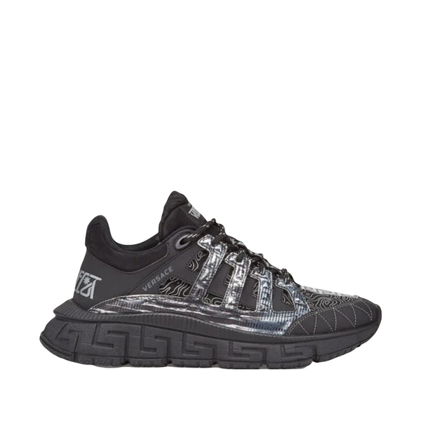 VERSACE TRIGRECA SNEAKERS NERO-ARGENTO