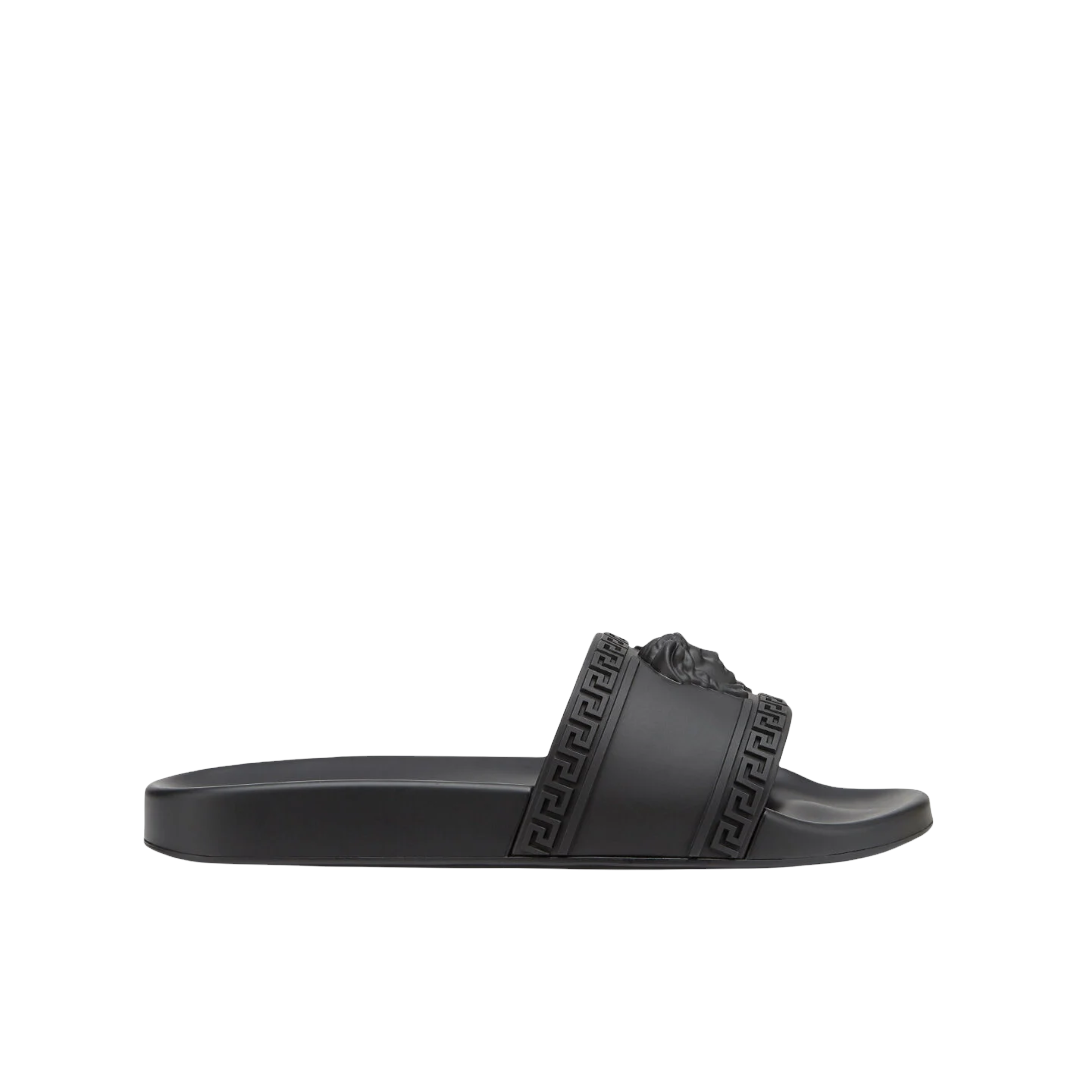 VERSACE PALAZZO POOL SLIDES - BLACK