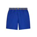 VERSACE MID-LENGTH GRECA BORDER SWIM SHORTS BLUETTE-ORO