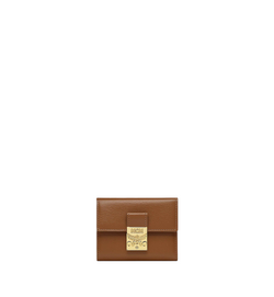MCM PATRICIA TRIFOLD WALLET IN SPANISH  LEATHER  TOFFEE