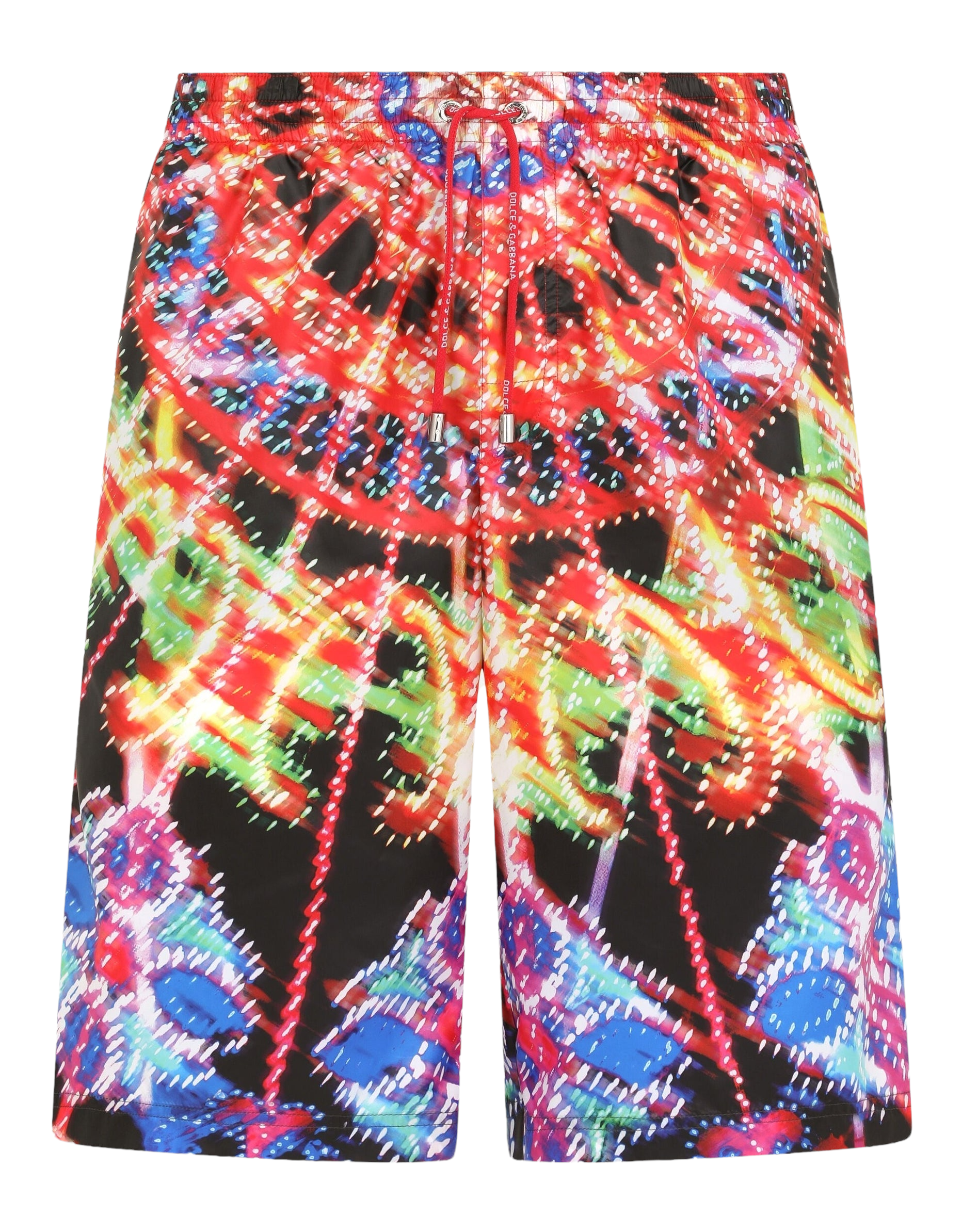 DOLCE &GABBANA Long swim trunks with illumination print