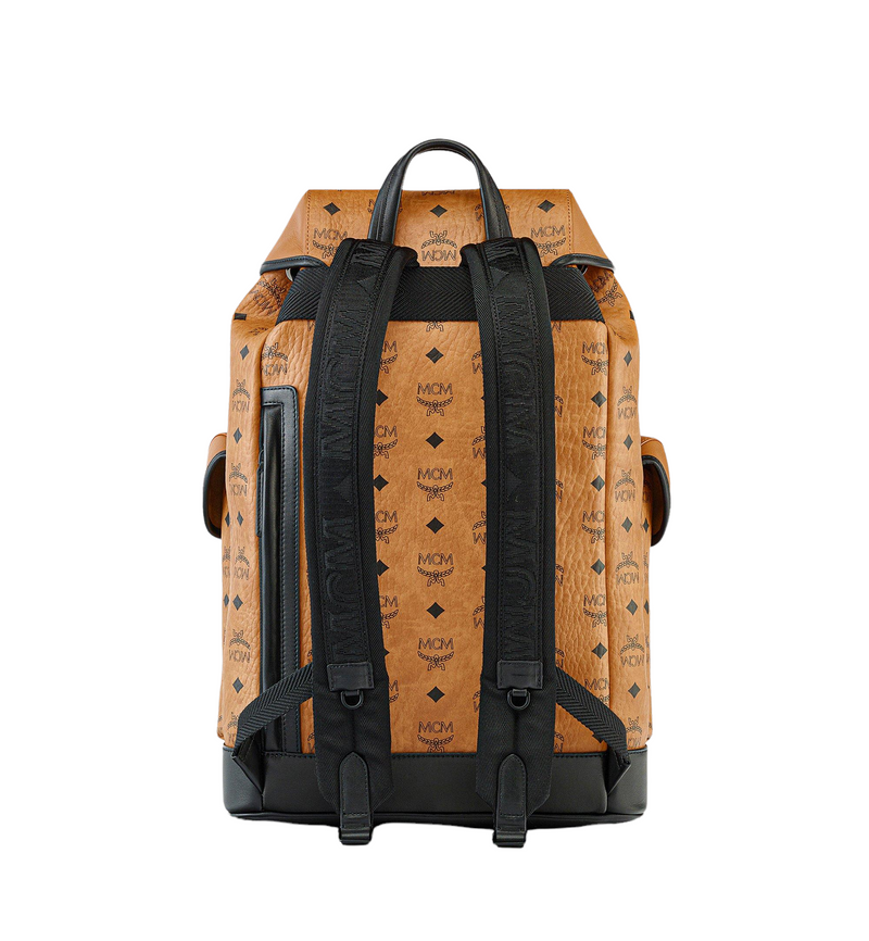 MCM Duke Visetos Medium Canvas Leather Backpack Cognac - 15% OFF