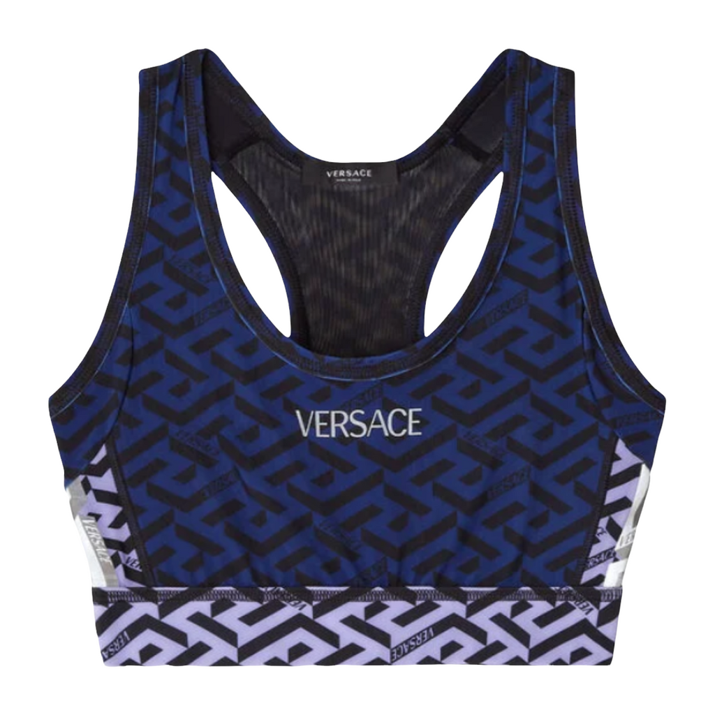 Versace Greca Trim Sports Bra, Woman Sportswear Black S