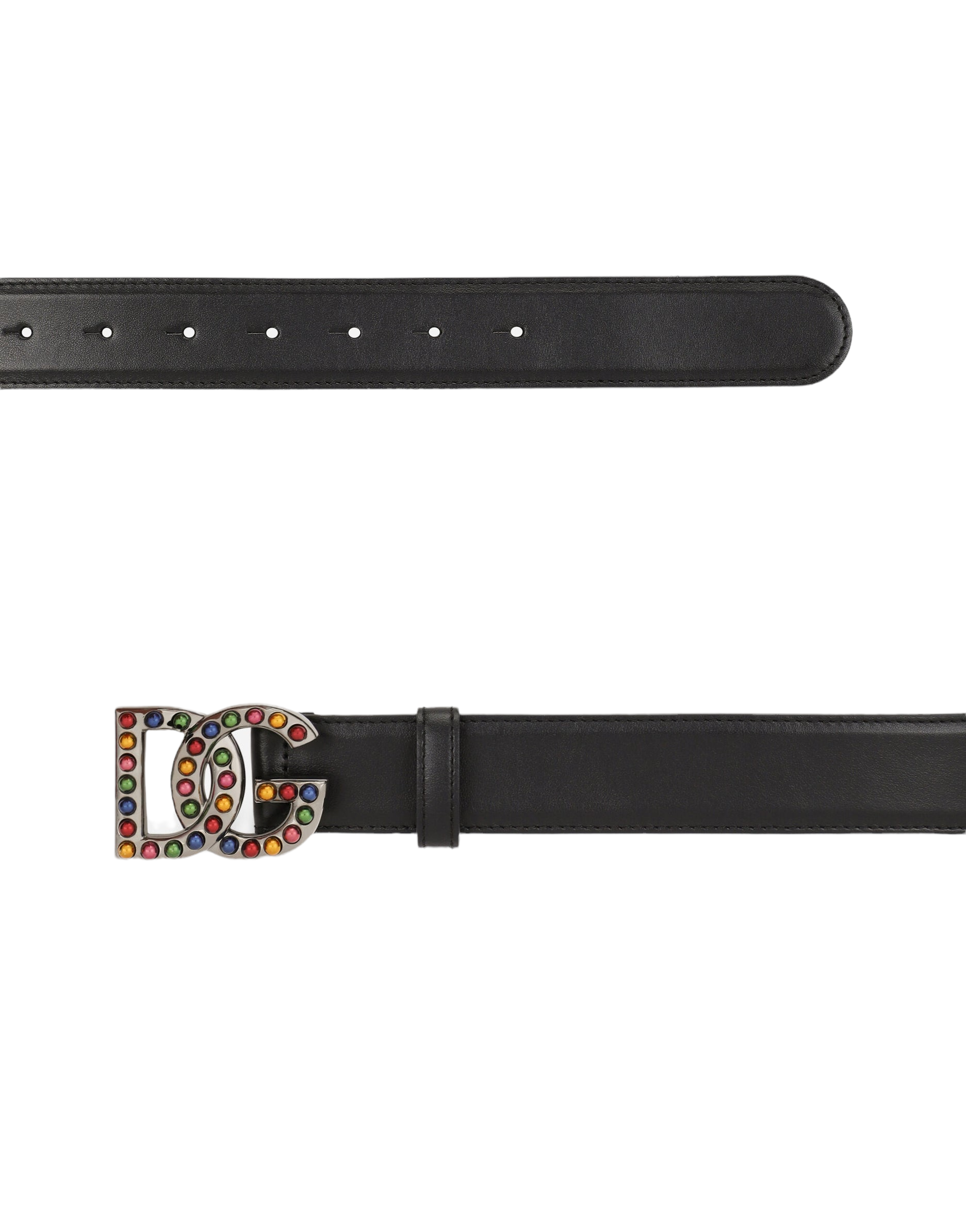 DOLCE&GABBANA BEJEWELED BUCKLE BELT  NERO