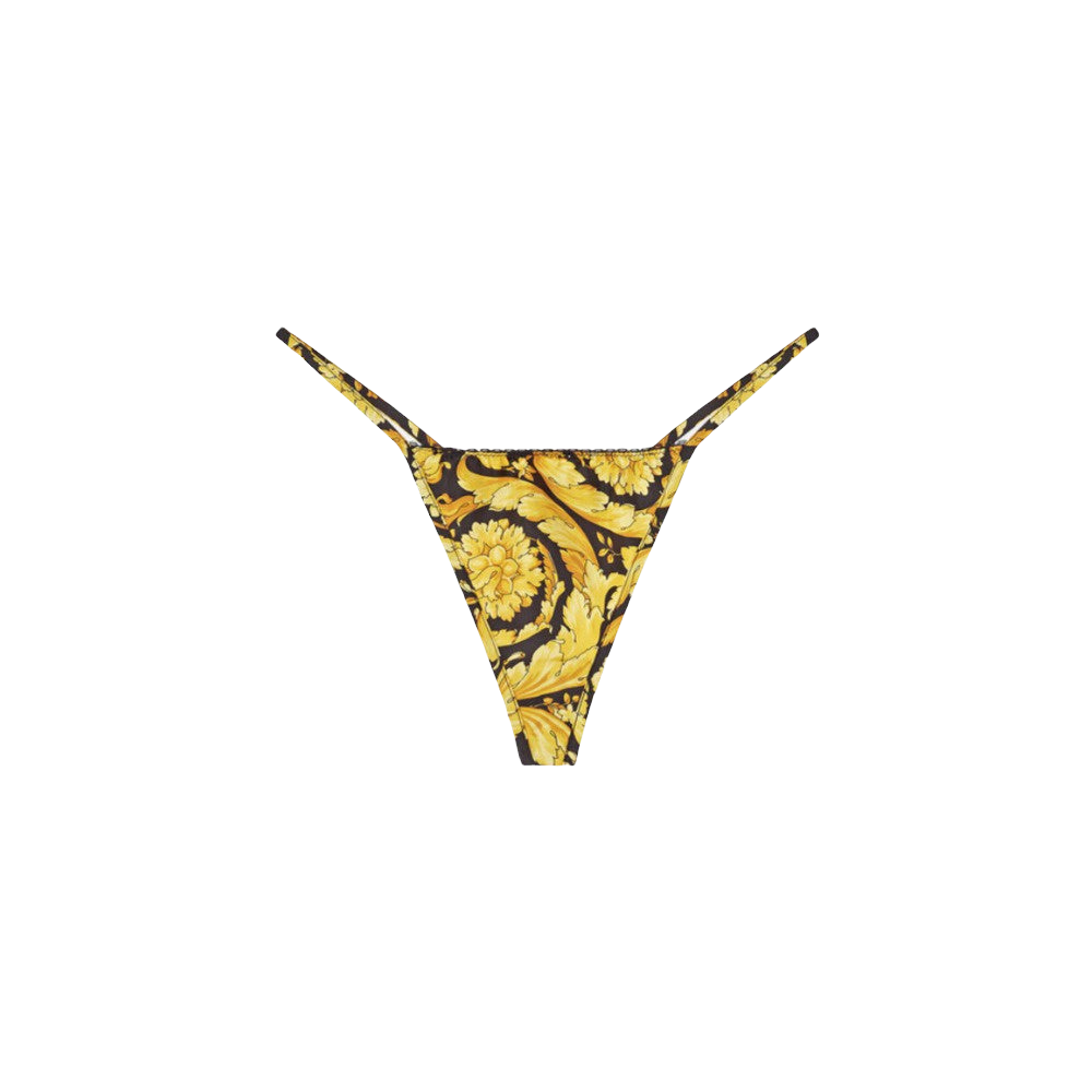 VERSACE BAROCCO PRINT SILK THONG