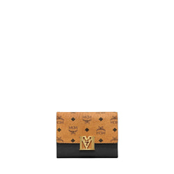 MCM MENA TRIFOLD WALLET IN VISETOS IN LEATHER BLOCK