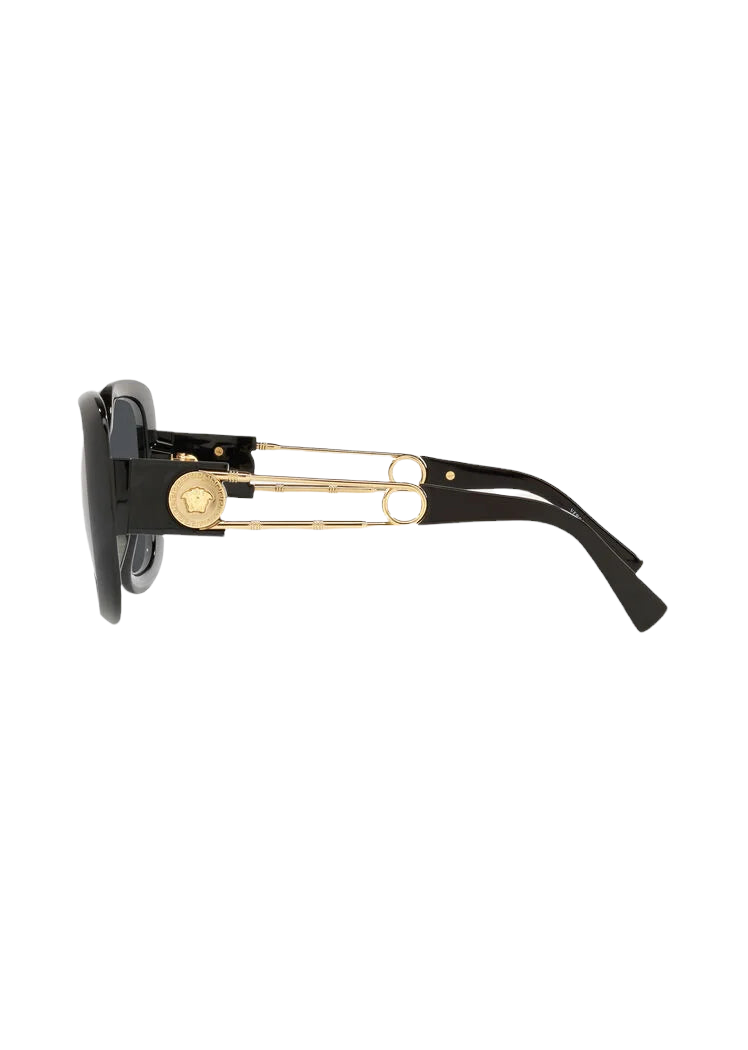 VERSACE SAFETY PIN SUNGLASSES BLACK/GOLD
