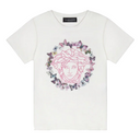 VERSACE KIDS BUTTERFLY MEDUSA T-SHIRT WHITE-MULTICOLOR
