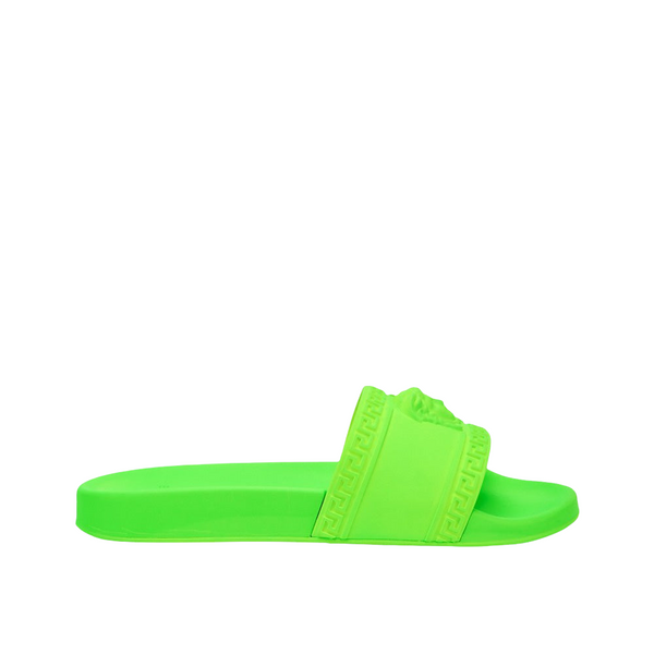 VERSACE PALAZZO POOL SLIDES- VERDE FLUO