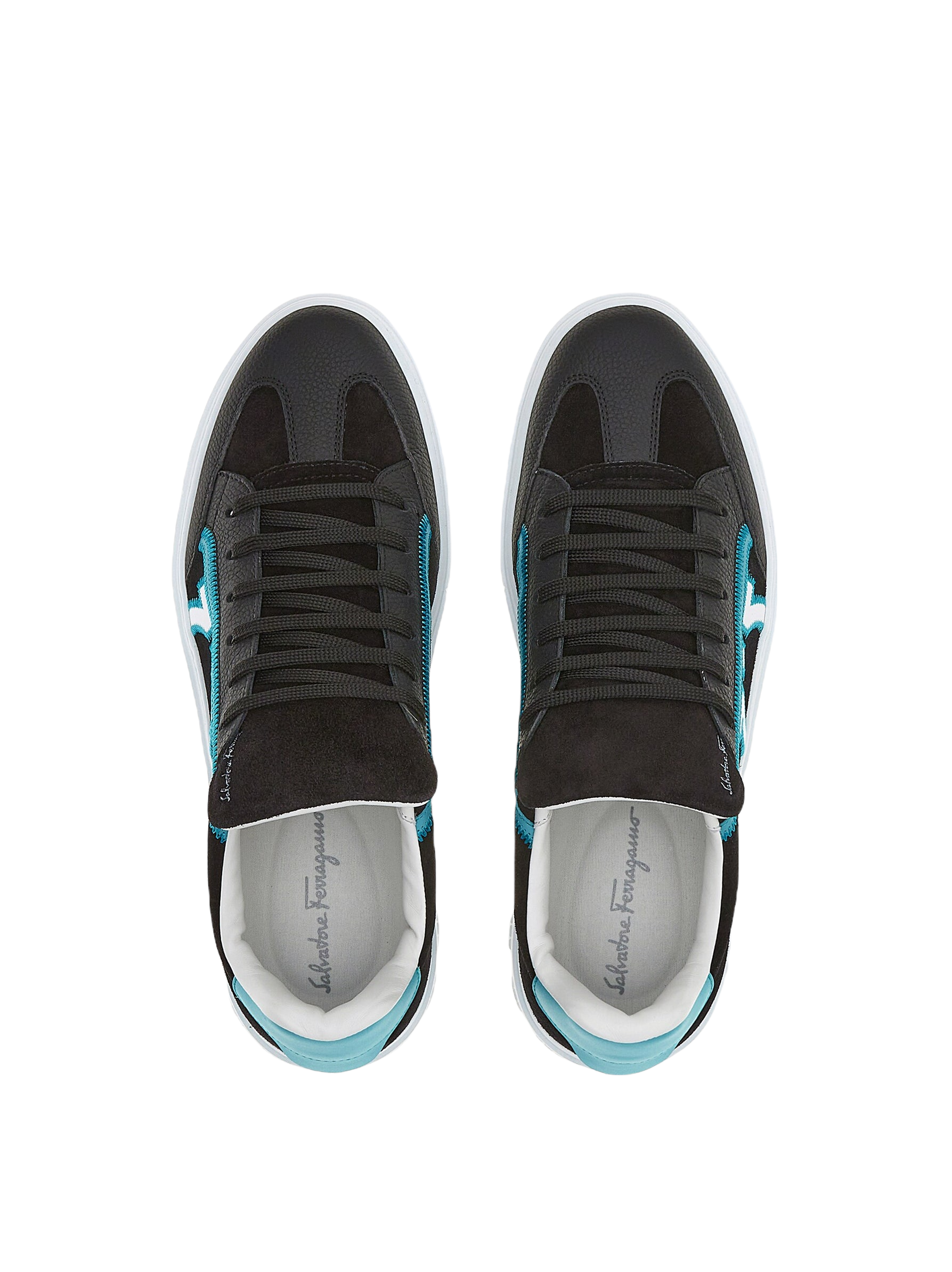 SALVATORE FERRGAMO GANCINI SNEAKER  Black/Turquoise