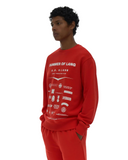 HELUT LANG BADGE CREWNECK FIERY RED
