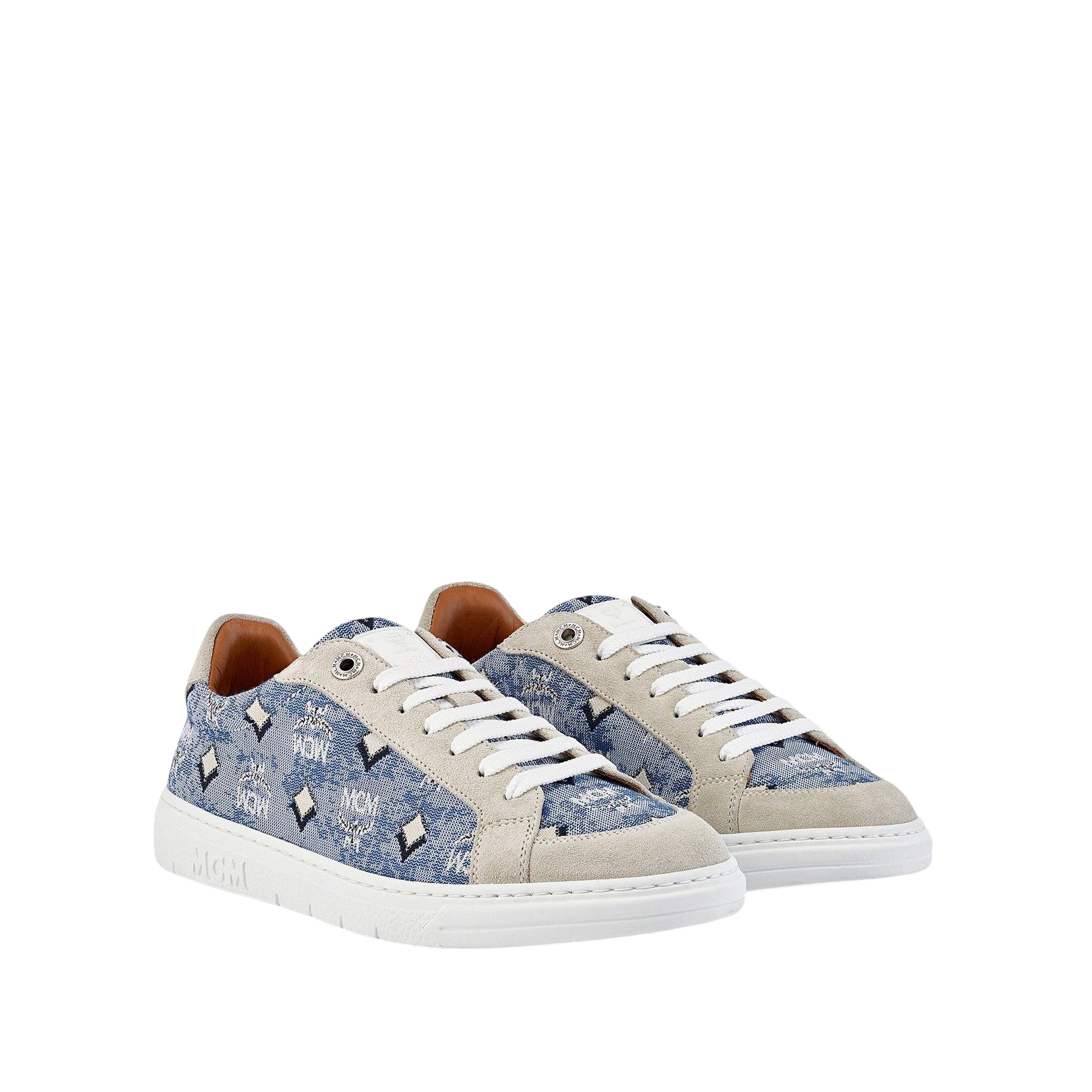 MCM Terrain Lo Sneakers in Vintage Jacquard Monogram BLUE