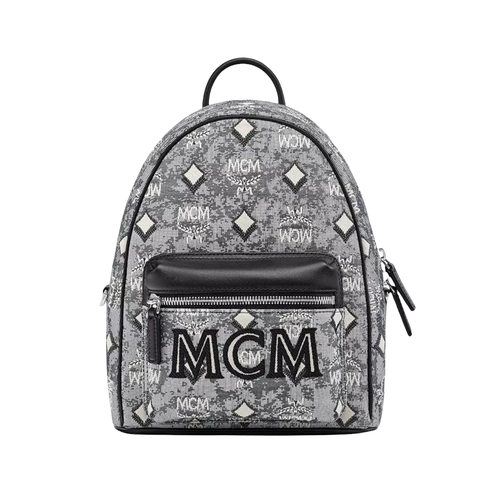 Mcm Brandenburg Denim Jacquard Logo Medium Backpack - Denim