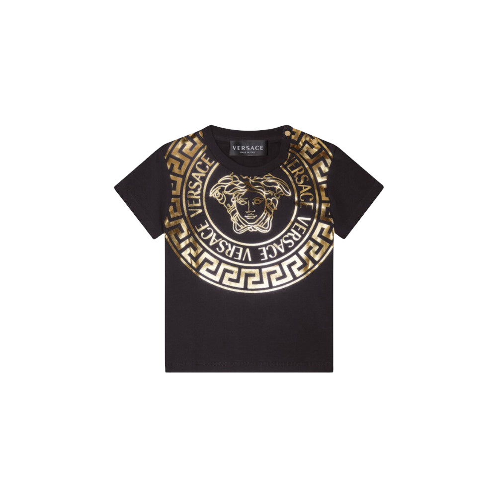 VERSACE KIDS MEDUSA GOLD FOIL T-SHIRT BLACK-GOLD