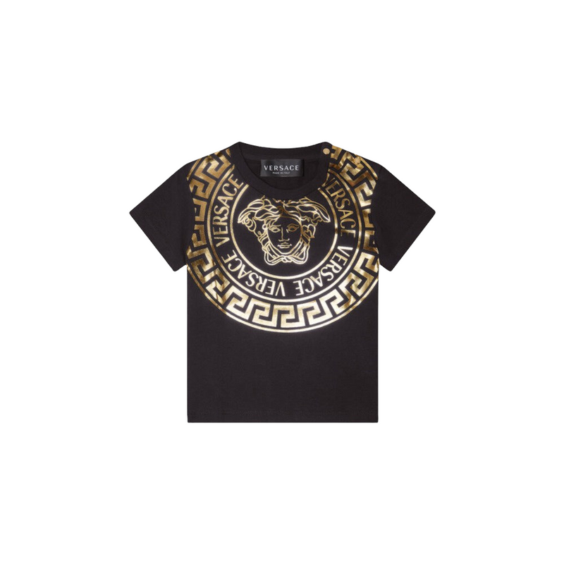 Versace t shirt black gold hotsell