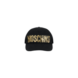 MOSCHINO COUTURE PAINTED LOGO CANVAS HAT
