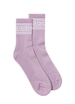 VERSACE GRECA SOCKS LILAC-WHITE