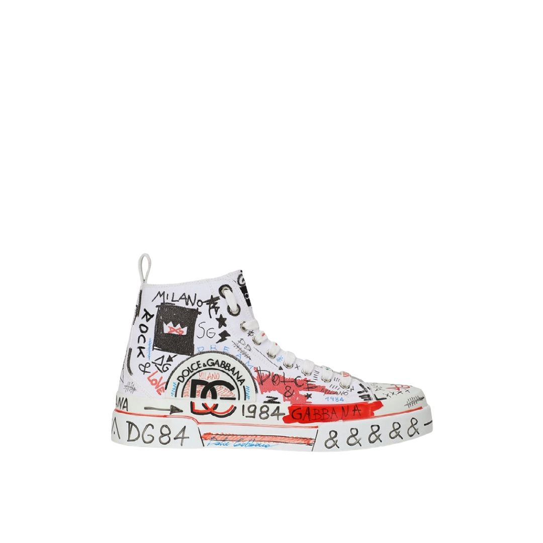 DOLCE & GABBANA HAND-PAINTED GRAFFITI CANVAS PORTIFINO