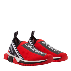 DOLCE & GABBANA SORRENTO SNEAKERS WITH LOGO RED-BLACK