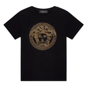 KIDS VERSACE MEDUSA CRYSTAL T-SHIRT BLACK-GOLD
