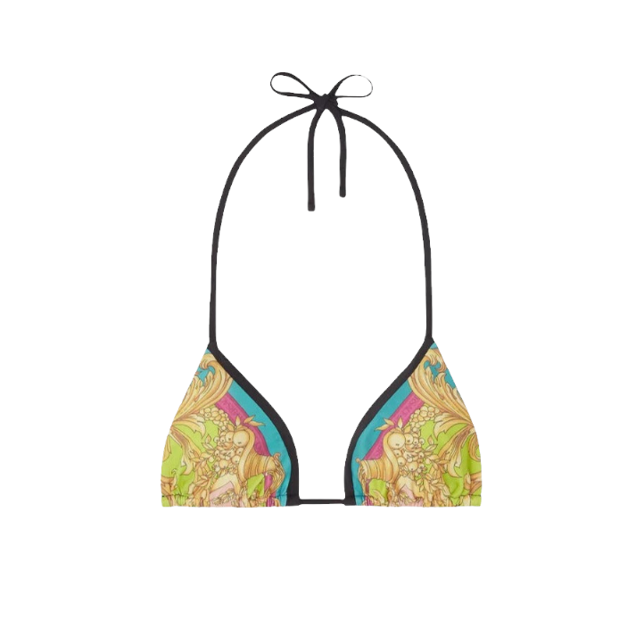 VERSACE BAROCCO GODDESS BIKINI TOP MAUVELOUS/CITRON