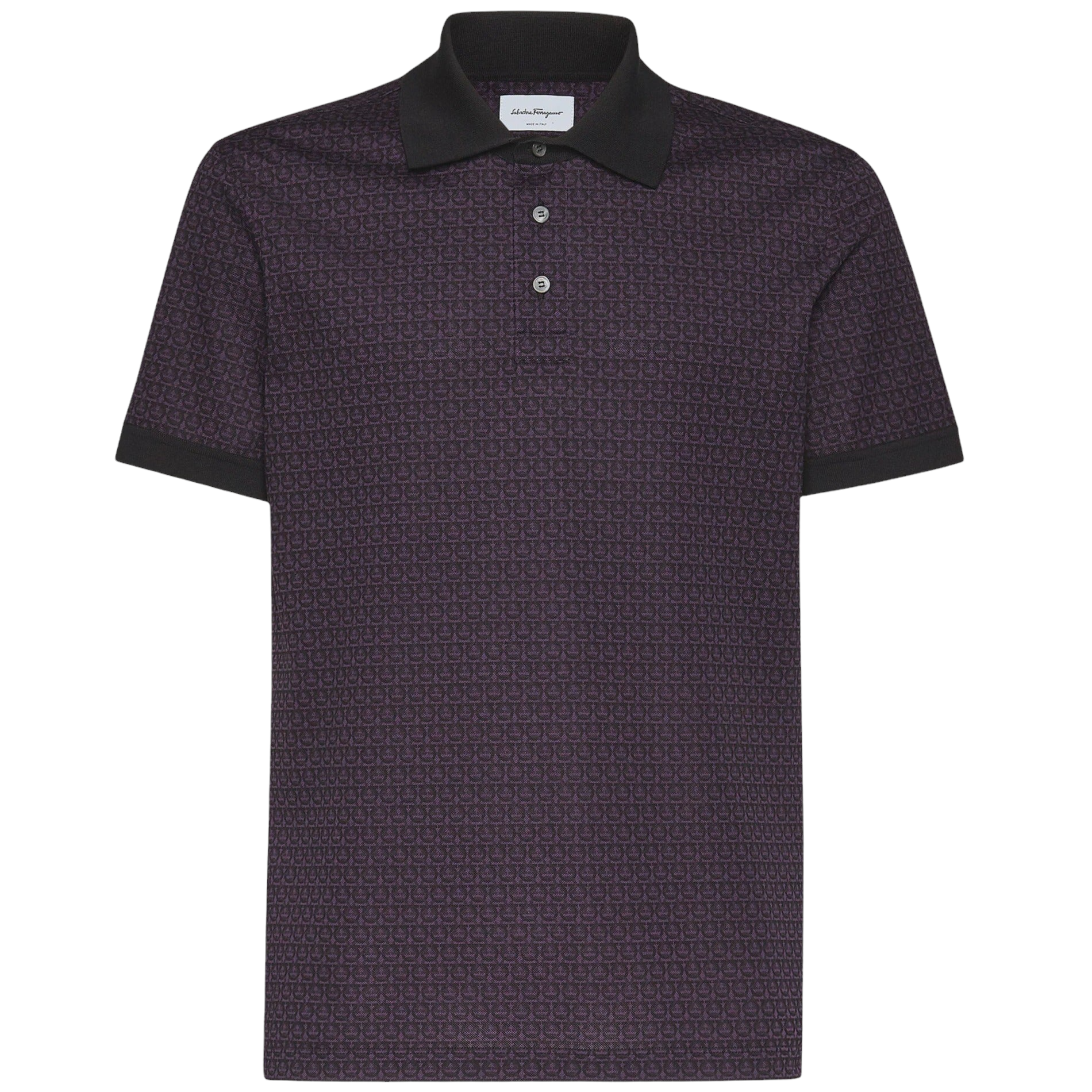 SALVATORE FERRGAMO GANCINI SHORT SLEEVED POLO DEEP PURPL