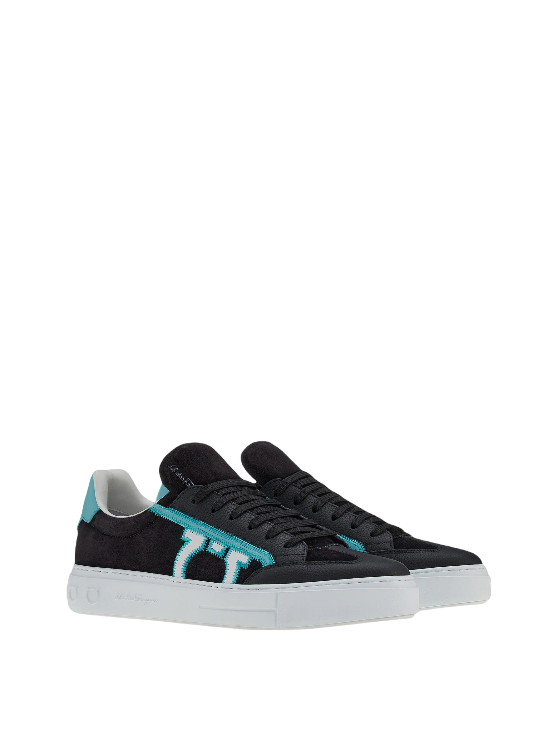 SALVATORE FERRGAMO GANCINI SNEAKER  Black/Turquoise