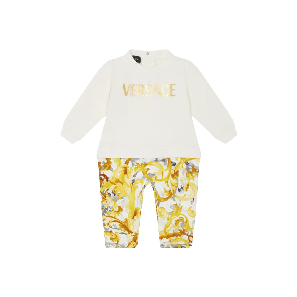 VERSACE KIDS BAROCCOFLAGE PRINT PLAYSUIT