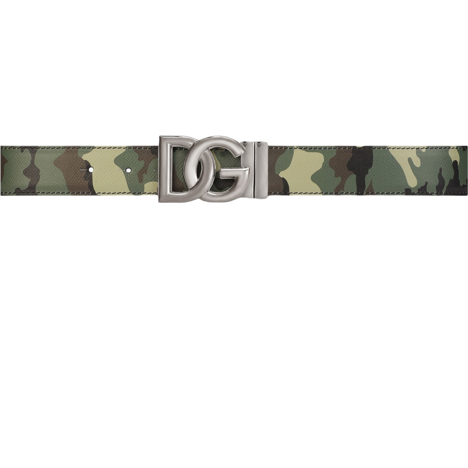 DOLCE&GABBANA Reversible camouflage-print calfskin belt MULTICOLOR