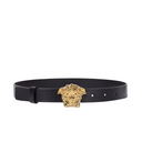 VERSACE LOGO BELT BLACK-GOLD