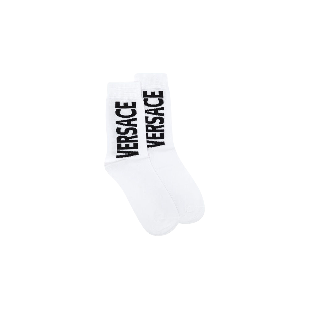 VERSACE LOGO SOCKS WHITE-BLACK