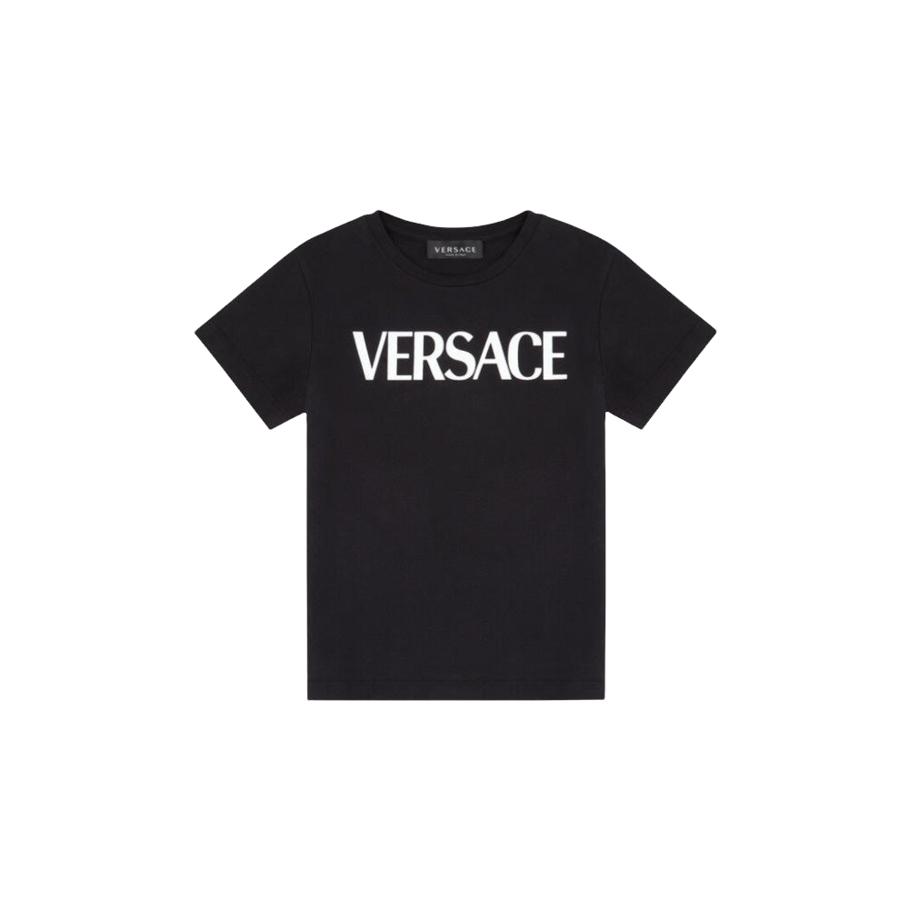 Young Versace Kids Celebrates Diversity White T-shirt Black Skirt