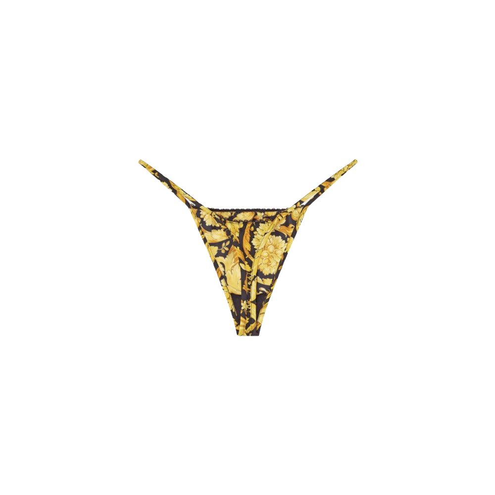 VERSACE BAROCCO PRINT SILK THONG