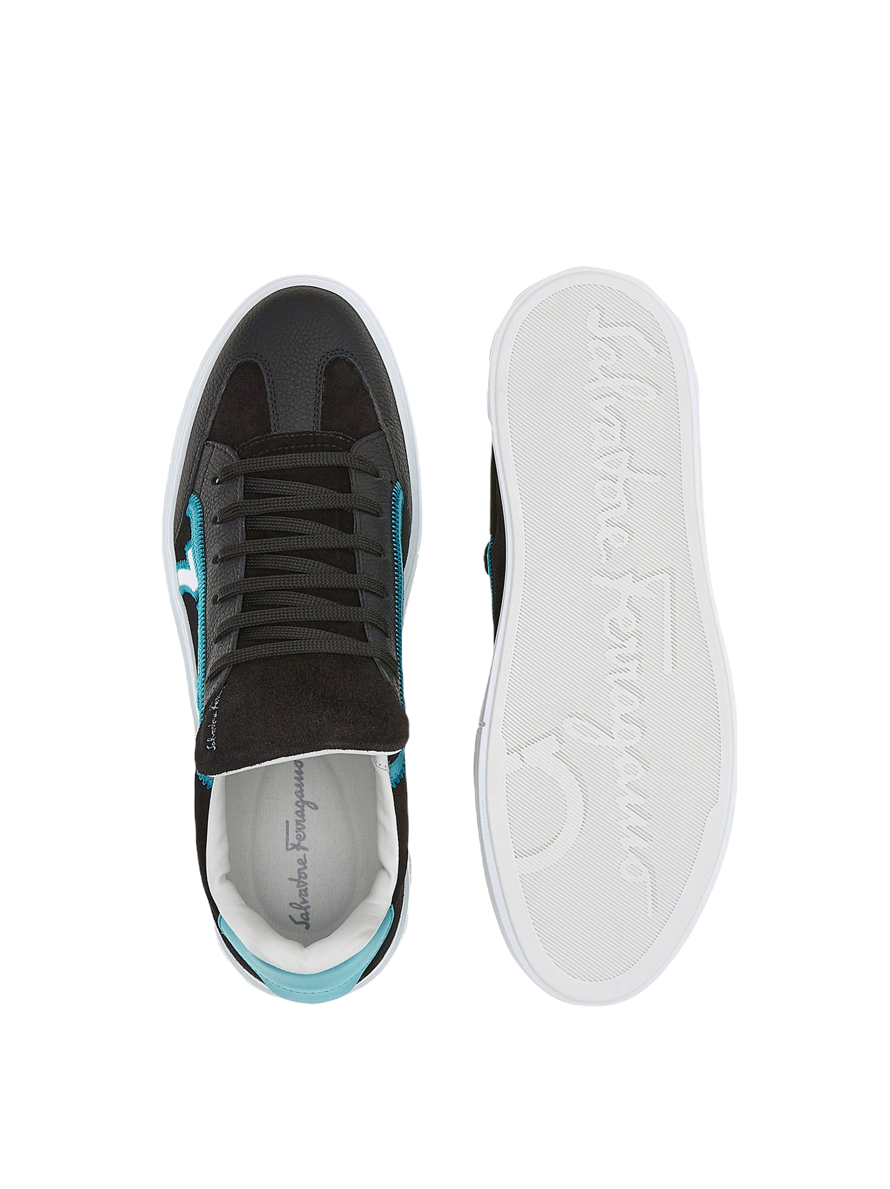 SALVATORE FERRGAMO GANCINI SNEAKER  Black/Turquoise