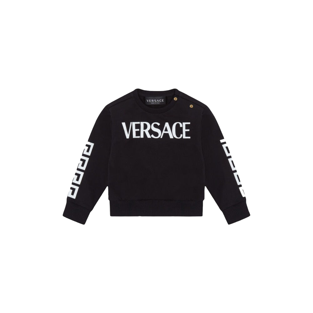 VERSACE KIDS LOGO SWEATSHIRT WHITE-BLACK