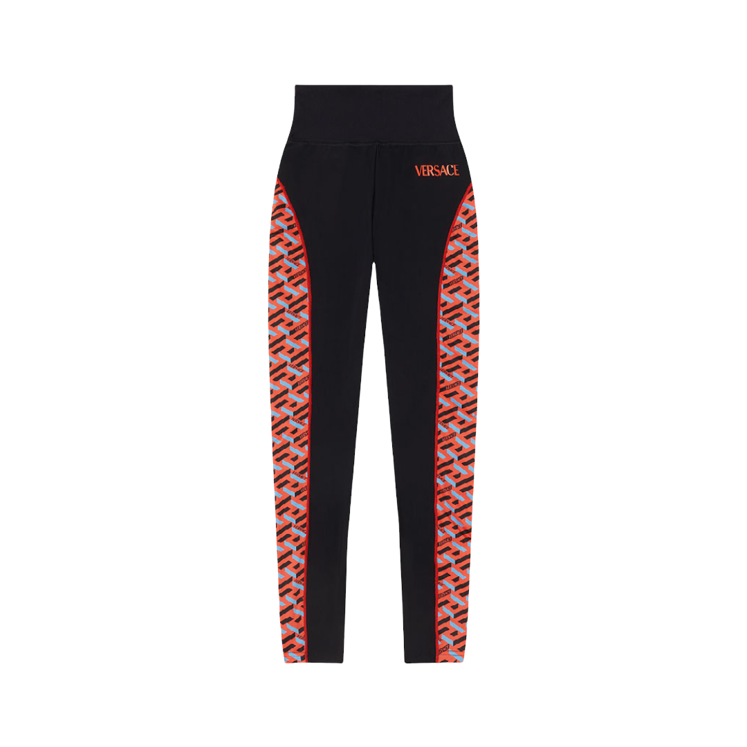 VERSACE GRECA SIGNATURE ACCENT GYM LEGGINGS