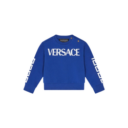 VERSACE KIDS LOGO SWEATSHIRT BLUE-WHT