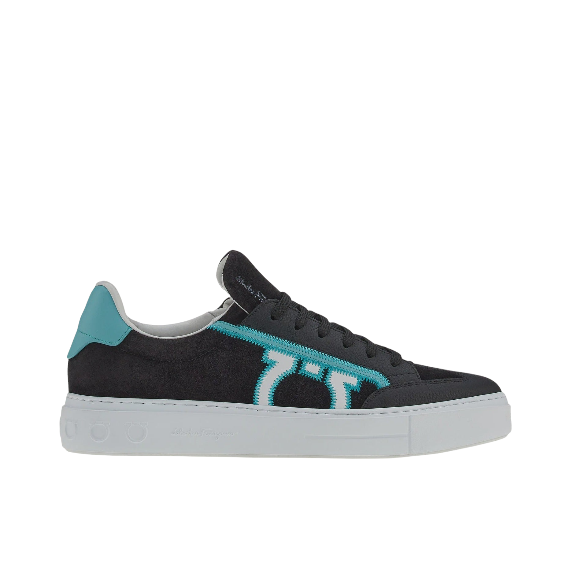 SALVATORE FERRGAMO GANCINI SNEAKER  Black/Turquoise