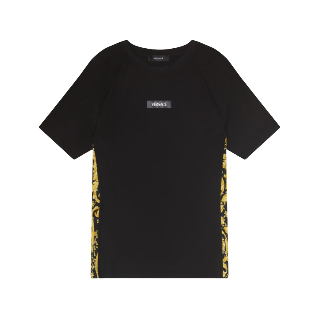 VERSACE BAROCCO GYM SHIRT BLACK-STAMPA