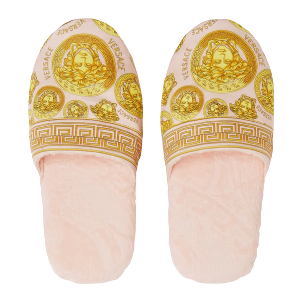 VERSACE MEDUSA AMPLIFIED SLIPPERS PINK-GOLD