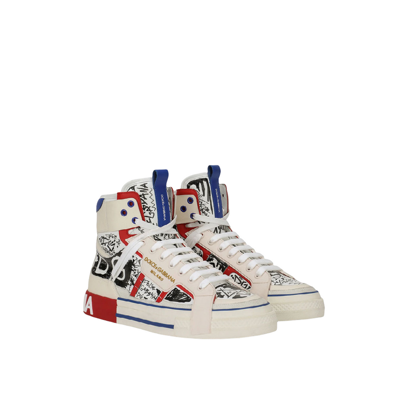 DOLCE & 2.0 HIGH-TOP SNEAKERS GRAFFITI PRINT – Enzo Store