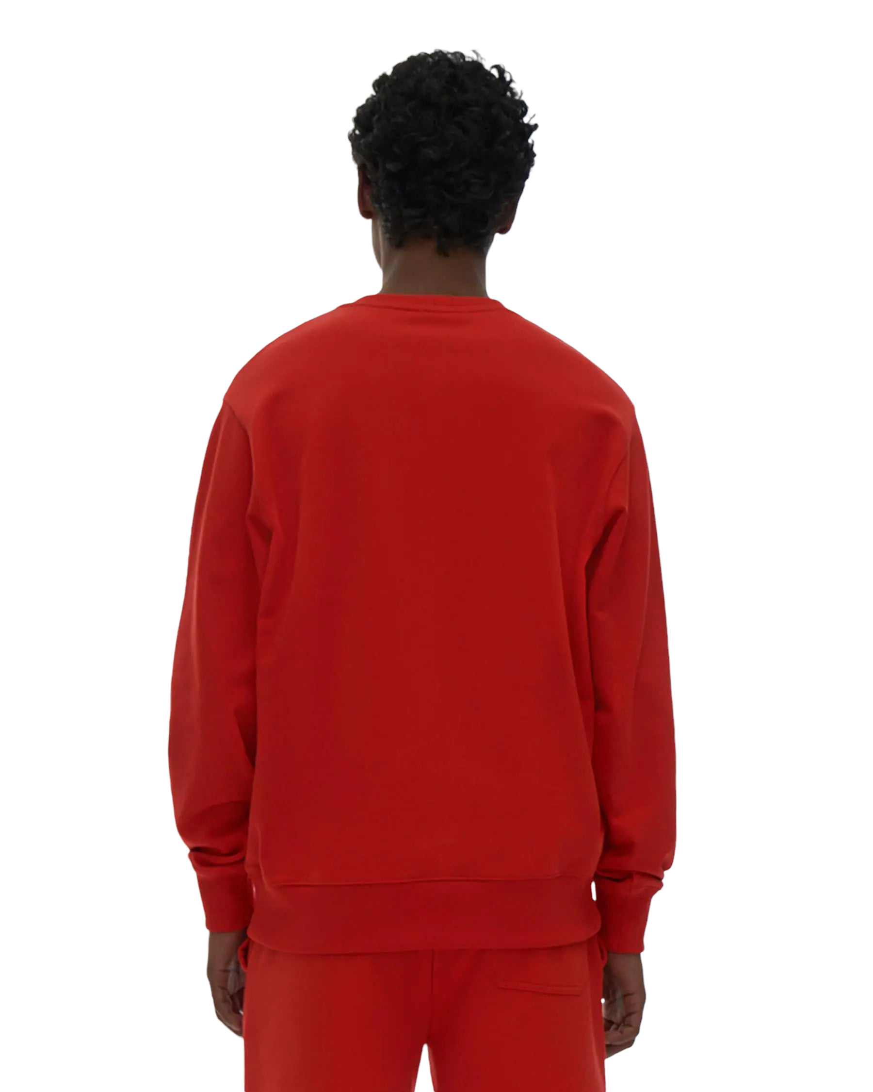 HELUT LANG BADGE CREWNECK FIERY RED