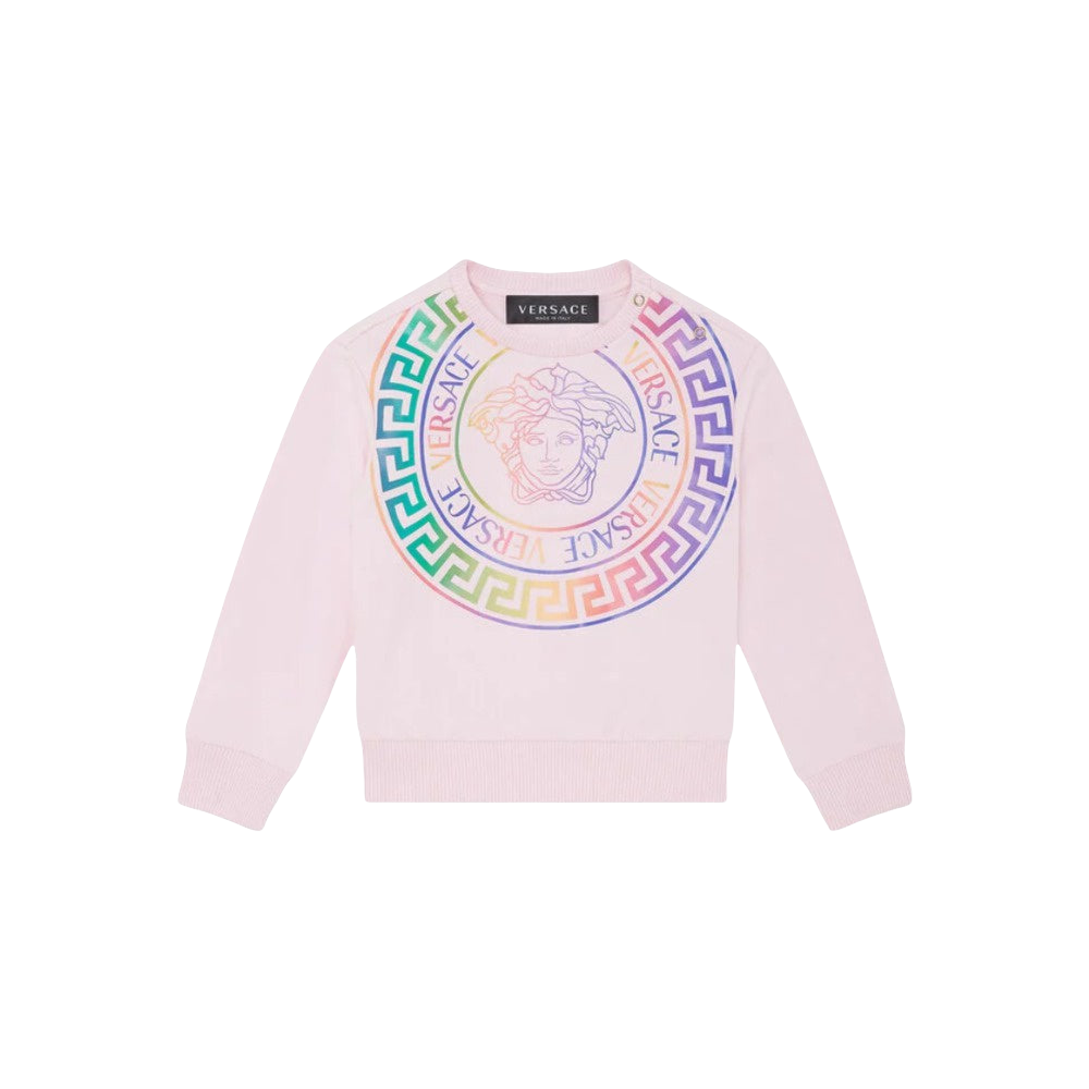 VERSACE KIDS MEDUSA HOLOGRAPHIC SWEATSHIRT PINK-MULTI