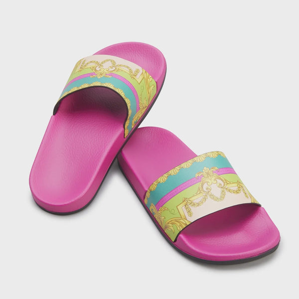 VERSACE KIDS BAROCCA POOL SLIDE PINK